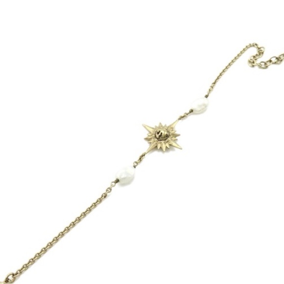 Dior REVE D'INFINI Star Bracelet Gold Plated artificial pearl White EUC w/dustie - Picture 4 of 8